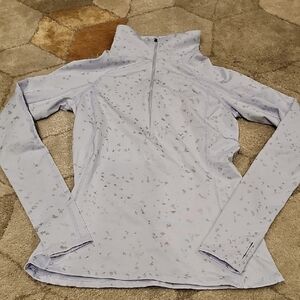 Under Armour Cold Gear Shirt Womens Light Grey 1/2 Zip Long Sleeve